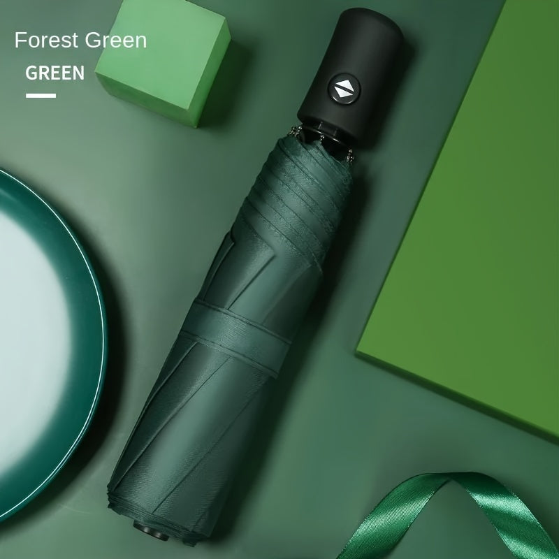 Automatic Golf Umbrella – 8-Rib Windproof UV-Protection Design with 38in/98cm Canopy, Compact Folding, Ergonomic Handle, Heavy-Duty Travel Umbrella for Men & Women, Outdoor Sports & Adventures