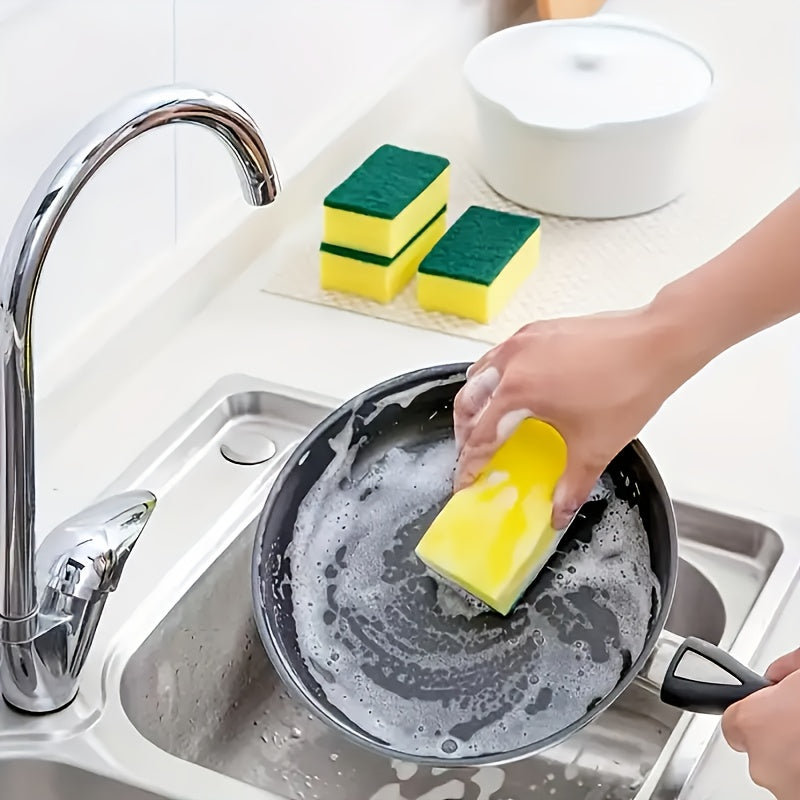 [Durable Dish Sponge] Durable Double-Sided Cleaning Dish Sponge - High-Quality Kitchen Scrubber with Textured Surface for Efficient Dishwashing, Includes Storage Case & Dish Soap