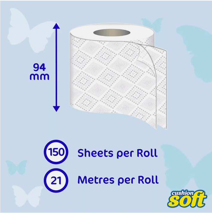 Toilet Tissue 108 Rolls Cushion Soft Quilted. Embossed 2-Ply Toilet Paper. Strong, Unscented, Responsibly Sourced. Bulk Pack