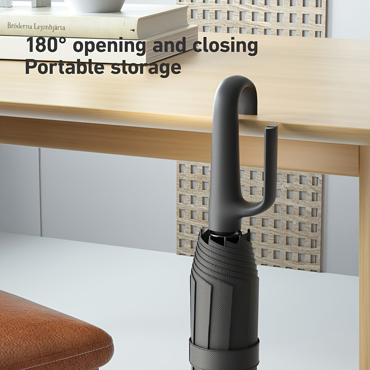 Automatic Rotating Buckle Umbrella – 10-Rib Windproof Folding Sun Umbrella, Backpack-Friendly, 5 Colors