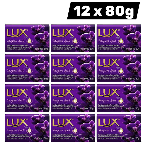 Lux Magical Spell Soap 3 Packs of 4 × 80 g – Exotic Blooms & Essential Oil – Long-Lasting Fragrance Beauty Bar | 12 Pack