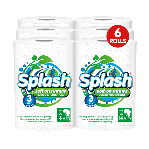 Splash Multipurpose Kitchen Paper Towels – 6, 12 or 24 Jumbo Rolls, 3PLY Thick and Highly Absorbent