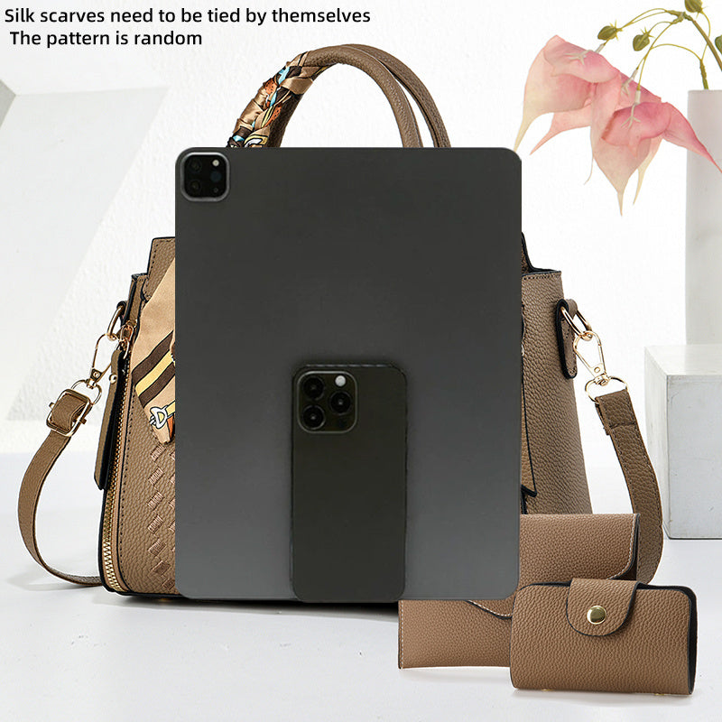 CHROSGEKEIDI Women's Large Capacity  Handbag & Crossbody Bag Set - Detachable Strap, Zipper Closure, Elegant Handbags with,  Coating for, Travel, Everyday Use - Stylish Versatile for all-outfits (Brand