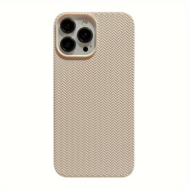 Apple iPhone Case - Luxurious Woven Design Protective Shell Accessory for 11, 12, 13, 14, 15, 16 Pro Max, 15 Plus, and 16 Plus