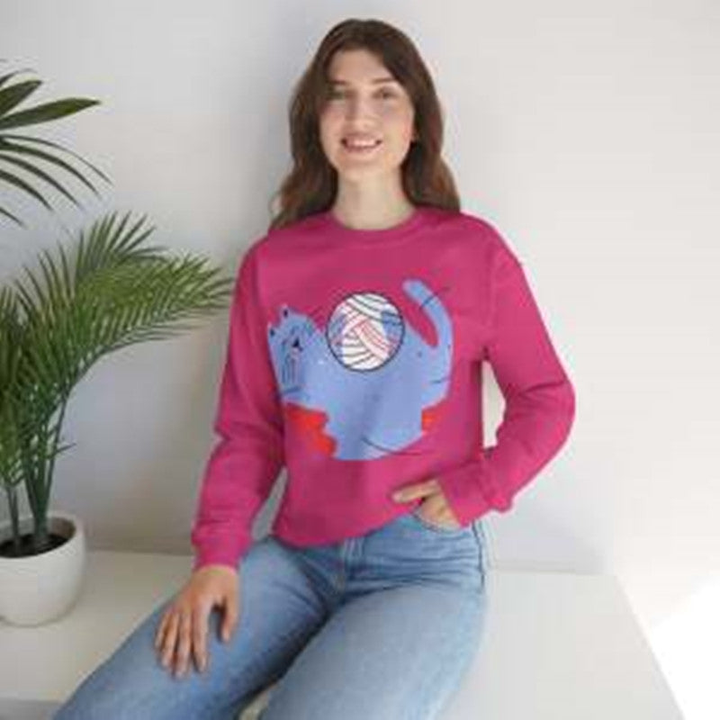 Round Neck Loose Autumn And Winter European And American Printed Sweatshirt