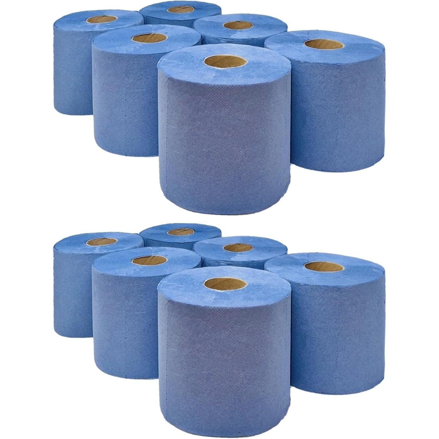 12 x Value Pack Blue Centrefeed Roll – 2-Ply, 48m Per Roll (220 Sheets) – 166mm Height – Super Absorbent & Strong – Ideal for Cleaning, Catering, Kitchens, Garages & Commercial Use.