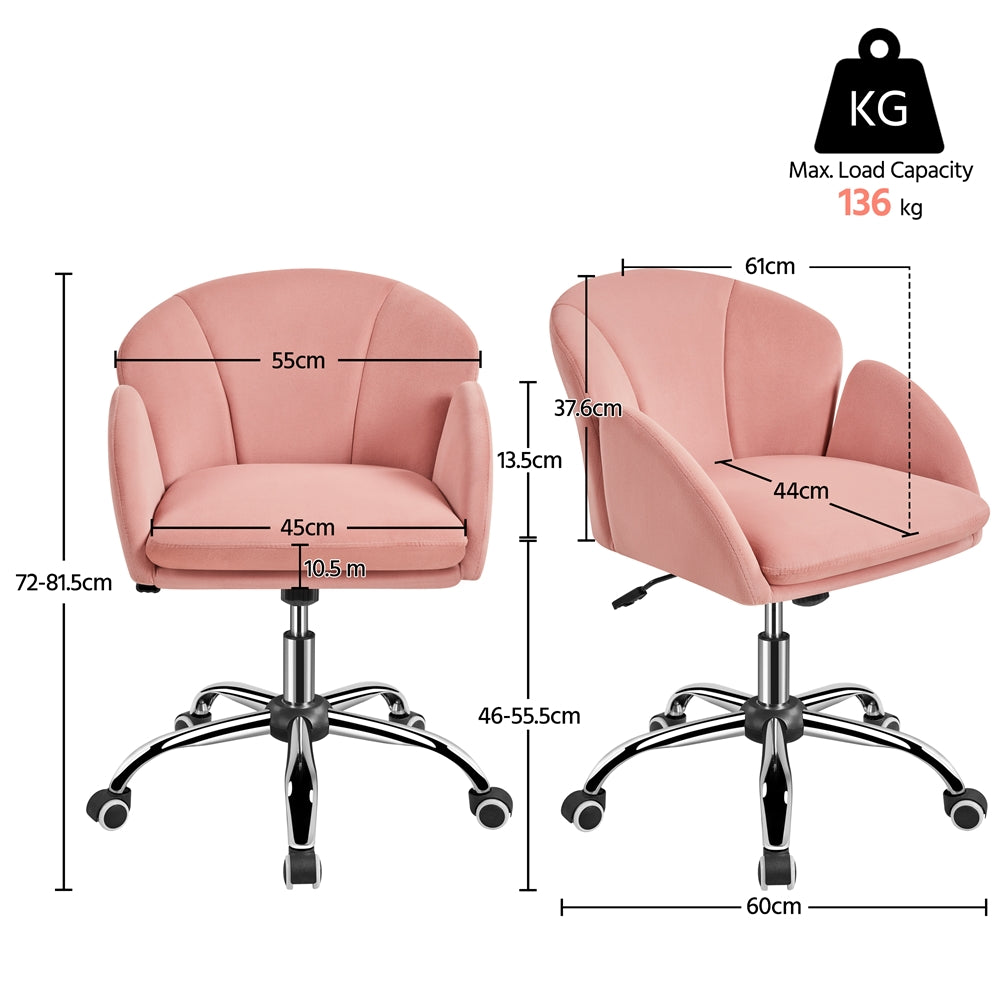 Costoffs Desk Chair Rolling Office Chair Adjustable Makeup Vanity Chair Computer Chair with Armrests for Home Office