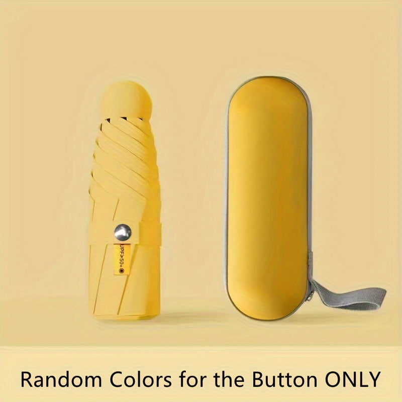 Six-Rib Capsule Pocket Umbrella – Compact, Portable, Lightweight Mini Umbrella for Men, Women & Kids, Windproof and Easy to Carry