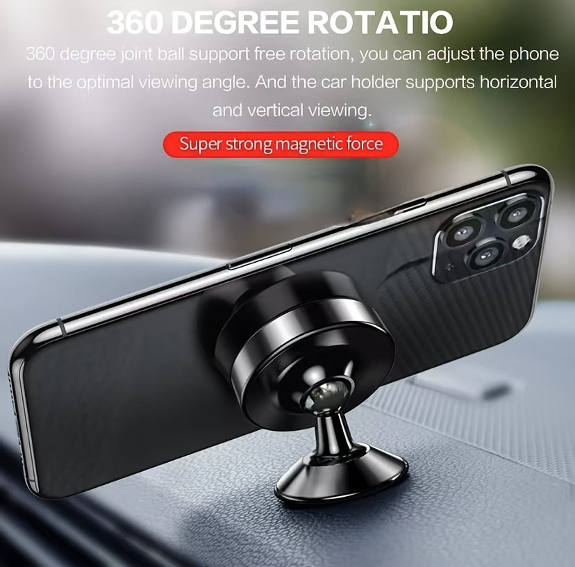 Super Strong Magnetic 360 Degree Rotating Mobile Phone Holder - Universal Metal Car Holder for Air Outlet