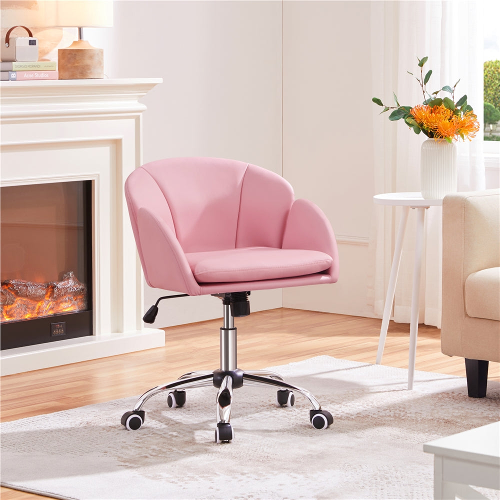 Costoffs Desk Chair Rolling Office Chair Adjustable Makeup Vanity Chair Computer Chair with Armrests for Home Office