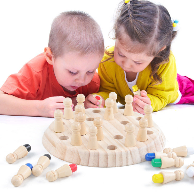 Wooden Memory Match Stick Chess Game: Montessori Educational Toy Enhancing Cognitive Abilities and Learning for Children