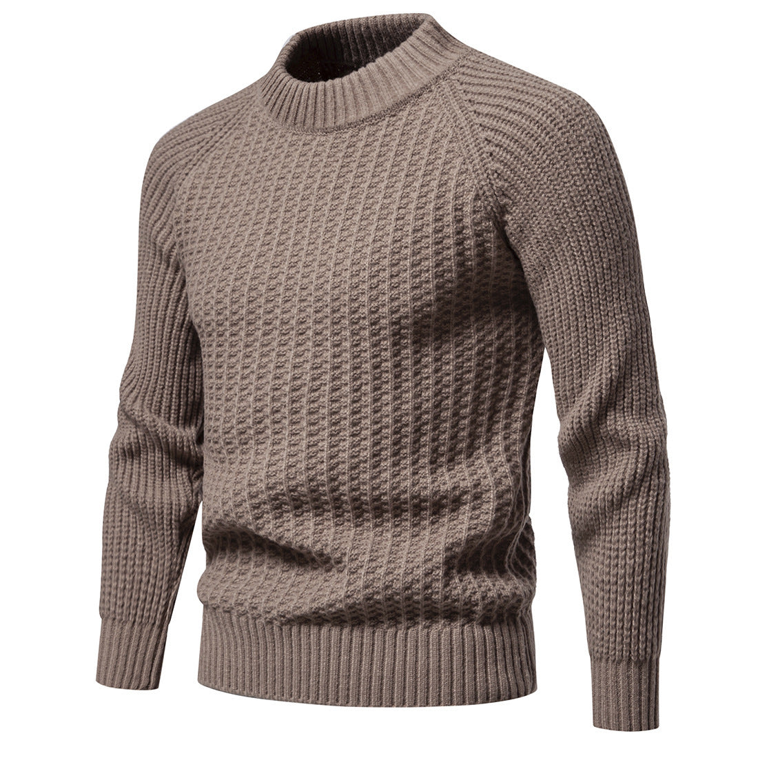 Men's Casual Loose Solid Color Round Neck Sweater