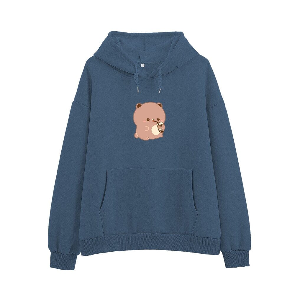 Simple Cartoon Printed Hoodie Female