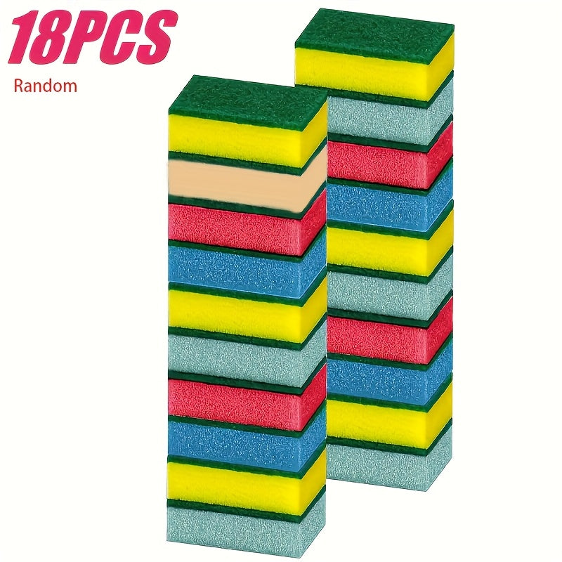 Dishwashing Sponges , Colorful 18/36/46 , Multi-Purpose Quick-Dry Plate Sponges , High-Density Sponge Cloths , Kitchen Supplies , Household Cleaning Dish Scrub Wipes