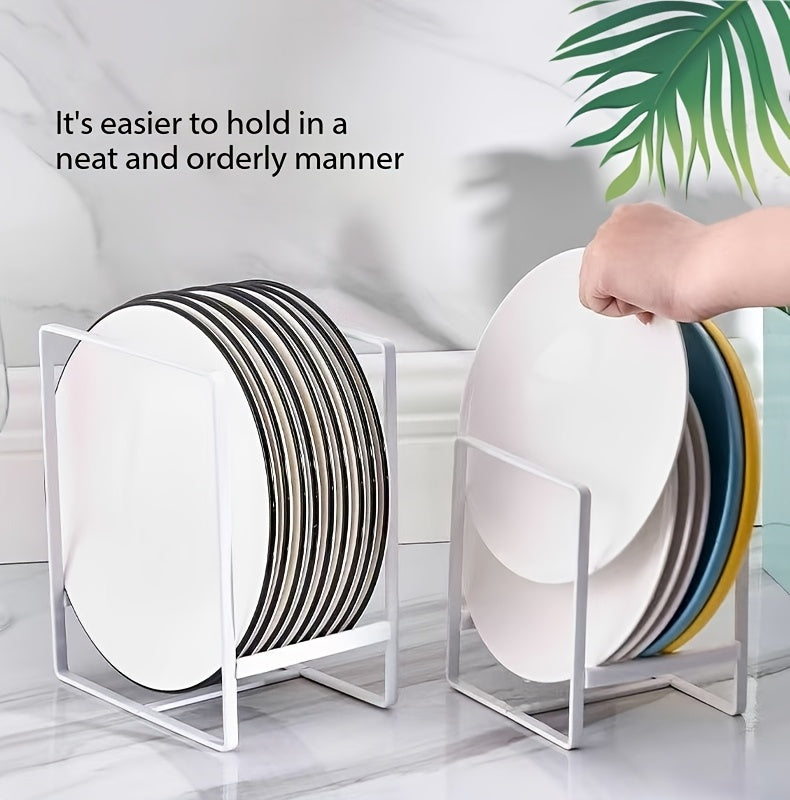 4-Piece Black Metal Dish Rack Set, Space-Saving No-Drill Mount, Durable Plate and Utensil Holder for Kitchen Organization