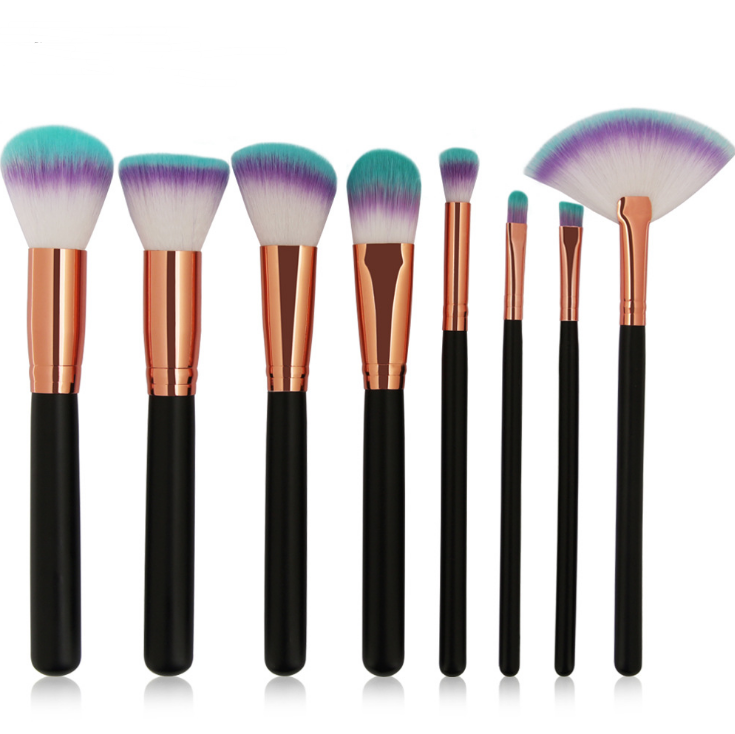 MAANGE Makeup Brushes 8Pcs: Eye Shadow Brush, Foundation Brush, Powder, Liquid, Cream Cosmetics Brushes Kit. Eye Brow Brush with Makeup Sponge and Cloth Bag