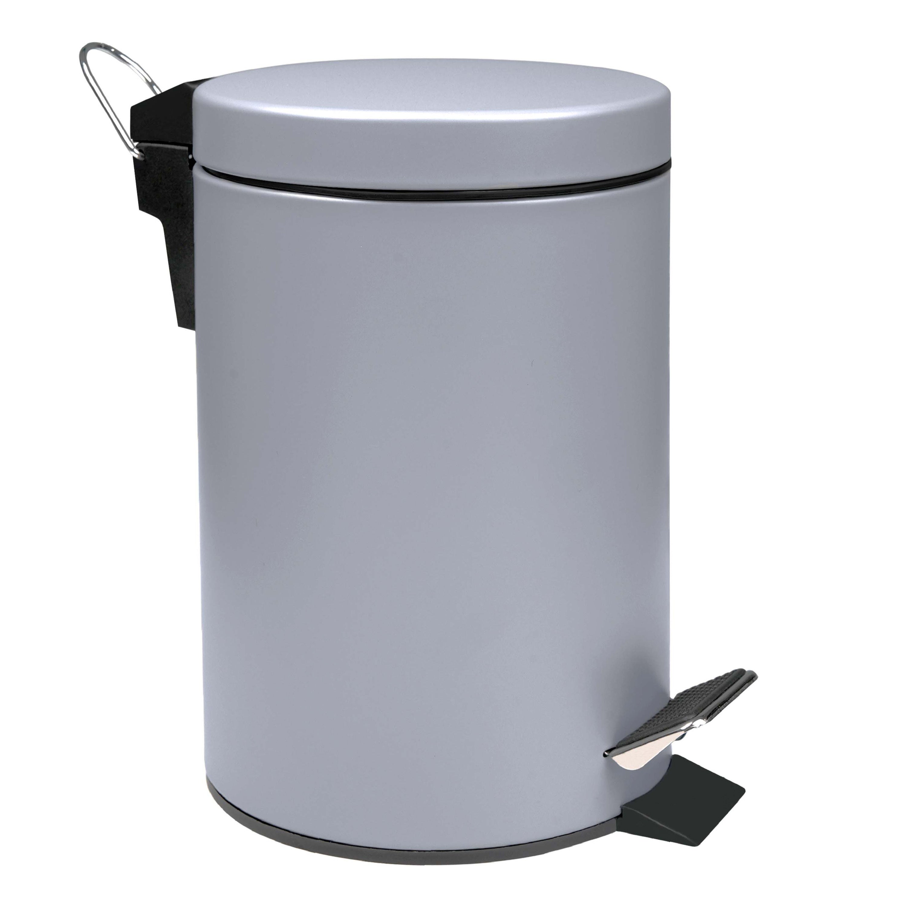3L Small Pedal Bin – Compact Rubbish Waste Stainless Steel Bin for Bathroom, Kitchen & Toilet – Hands-Free Soft Close Lid, Durable & Easy to Clean – Ideal for Home & Office Use