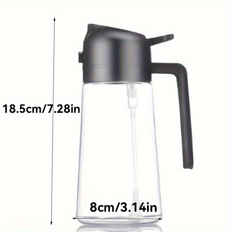 Large Capacity Oil Spray Bottle with Precise Mist Sprayer - Two-In-One Oil Dispenser & Sprayer, Non-Spill Kitchen Oil Bottle for Cooking, BBQ, Baking, Salad - Heavy-Duty Plastic Construction, Easy-Pour Spout - Ideal for Home,