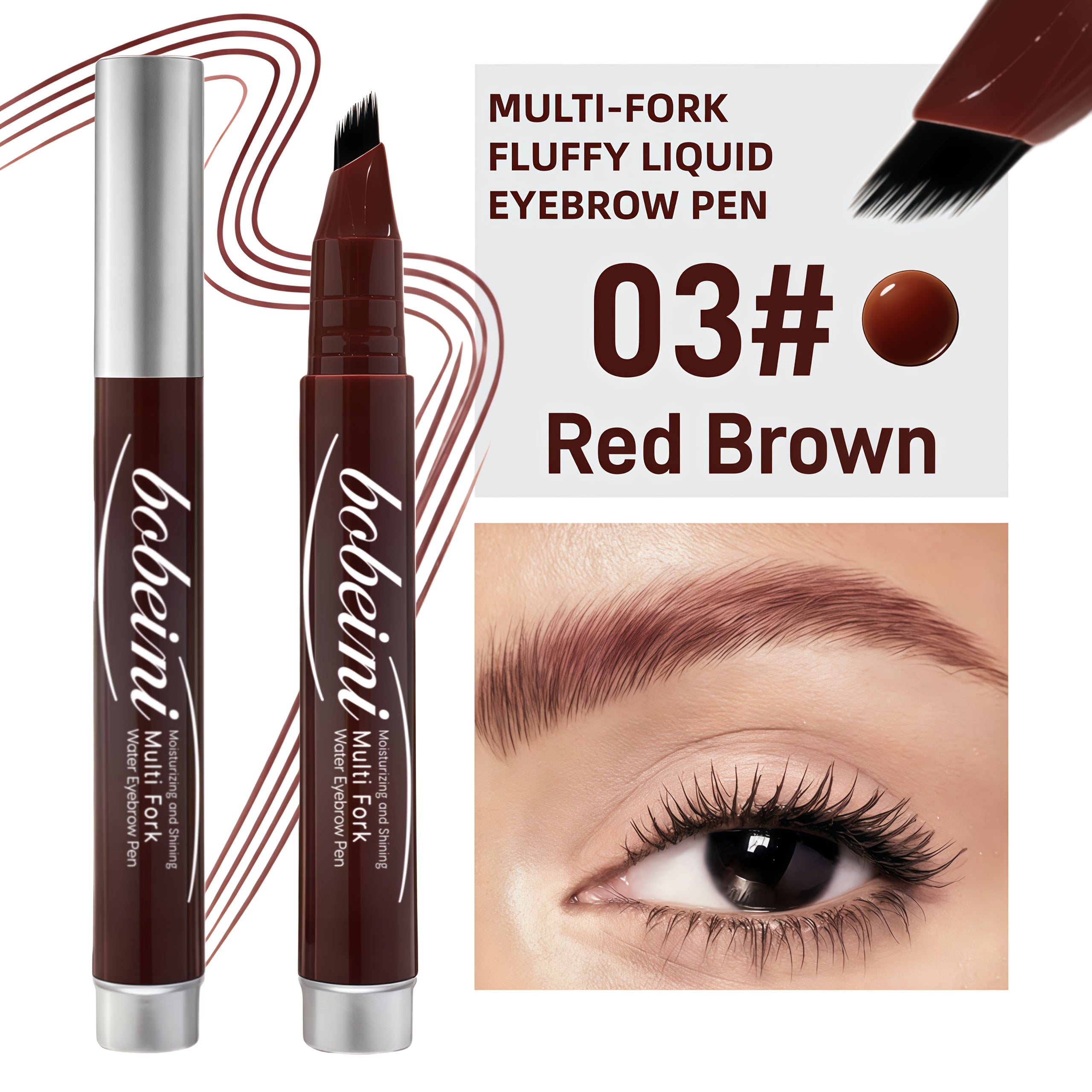 Multi-Fork Brush Design for Defined and Full Eyebrows, Waterproof and Sweat-Proof, Ideal for Halloween, Christmas, Valentine'S Day, Birthday Gifts