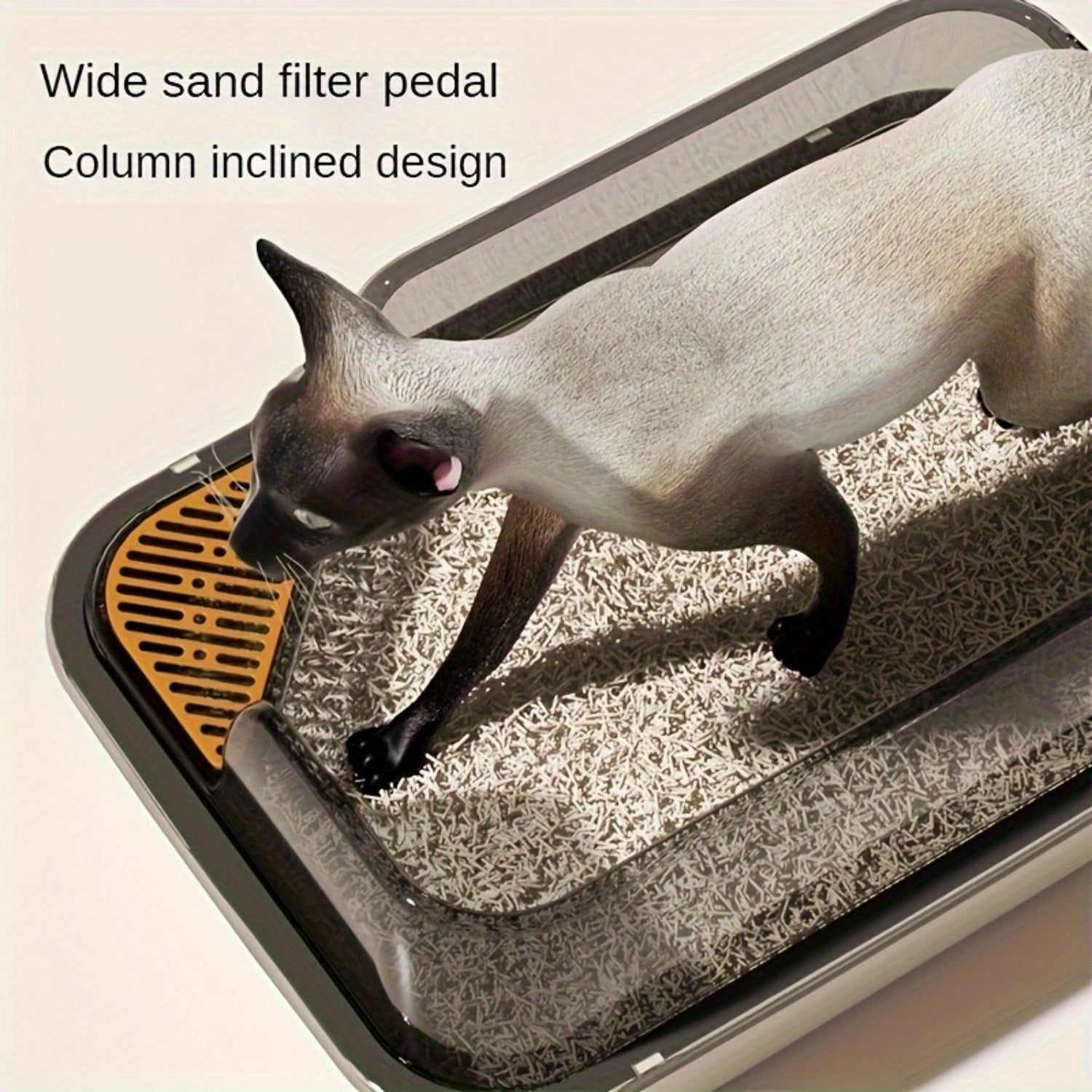 Extra Large Half-Closed Cat Litter Box with High Fence - Durable PVC, 24" x 15.9" x 6.3" - Includes Scoop - Ideal for Multi-Cat Families, Pet Litter Box