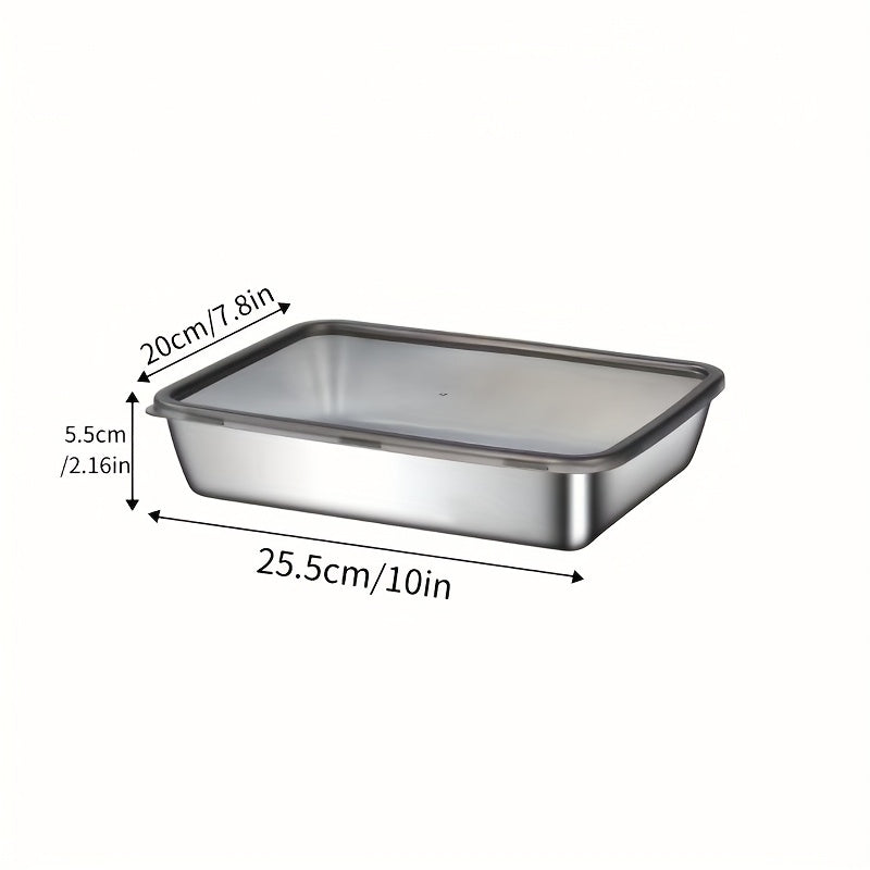 Stainless Steel Food Storage Containers Set of 5, Reusable, Square, Flip Top, Multipurpose, Dishwasher Safe, with No Electricity Needed, for Kitchen & Dining Organization