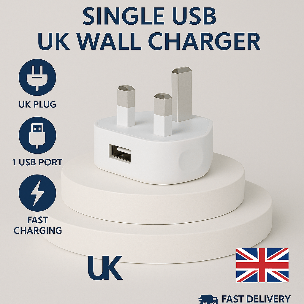 SoloCharge UK USB Plug – Compact Single-Port Charger for Everyday Use