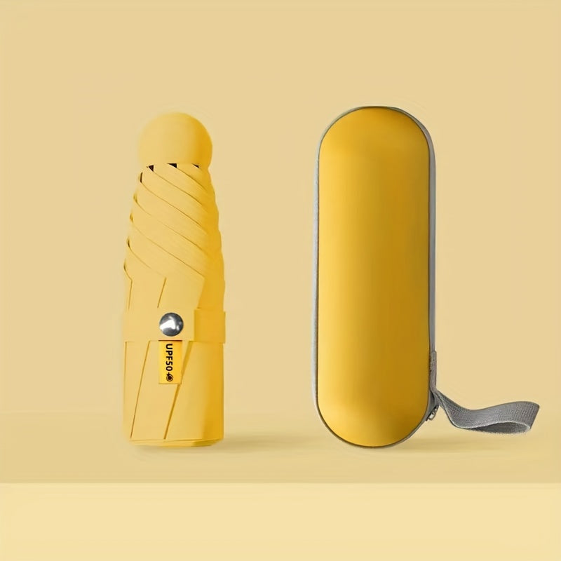 Six-Rib Capsule Pocket Umbrella – Compact, Portable, Lightweight Mini Umbrella for Men, Women & Kids, Windproof and Easy to Carry