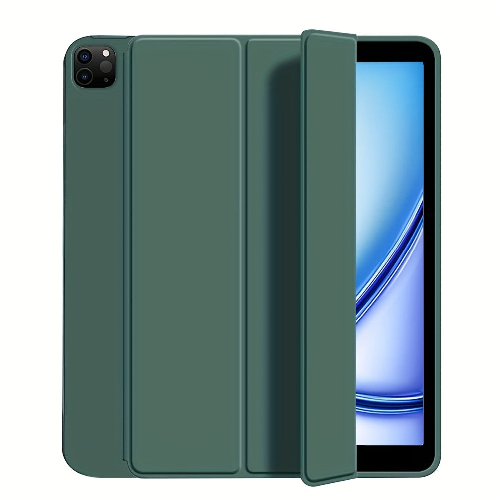 For iPad 11th Gen/10th/9th/8th/7th/6th/5th/ Air 1/2/3/Pro 9.7/10.5 Slim Tri-Fold Stand Case with Pencil Holder - Auto Sleep/Wake, Adjustable Stand, Lightweight Soft TPU Cover, Modern Travel Case For A16, Auto Sleep/wake Featu