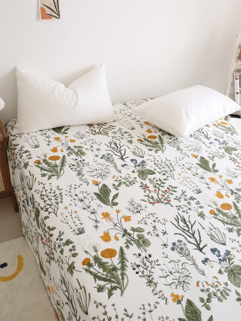 Dandelion Floral Pure Cotton Bed Sheets: Bring a touch of nature into your bedroom with these charming and comfortable floral-patterned sheets.