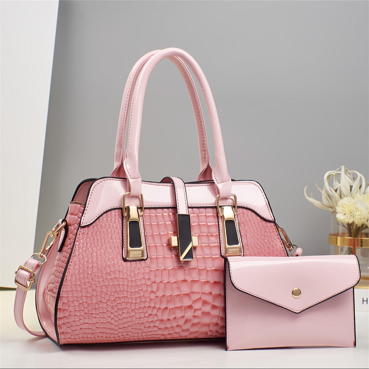 Gift for Mom And Family New Large Capacity Two-Piece Set Fashion Shoulder Handbag Handbag Women's Large Bag Thanksgiving Gift