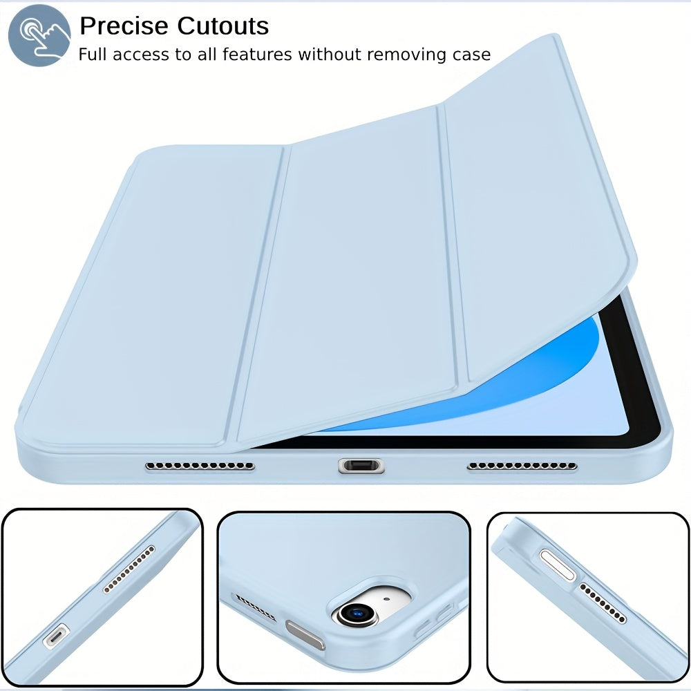 for iPad (A16) 2025 & 10th Generation Case with Smart Cover - Auto Sleep/Wake, Non-Slip Protective Cover, Lightweight Foldable Case with Inner Pocket & Adjustable Stand Suitable for iPad 27.69cm/10.7-inch (2022)