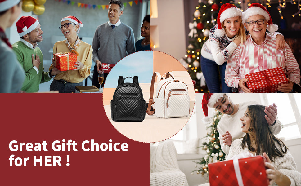 Miss Lulu Women's Fashion Backpack - PU Leather Anti-Theft Rucksack, Waterproof Mini Daypack for Girls