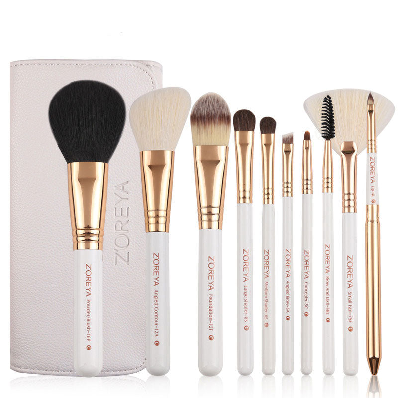 Zoreya Bambu 10 Pcs Makeup Brush Set