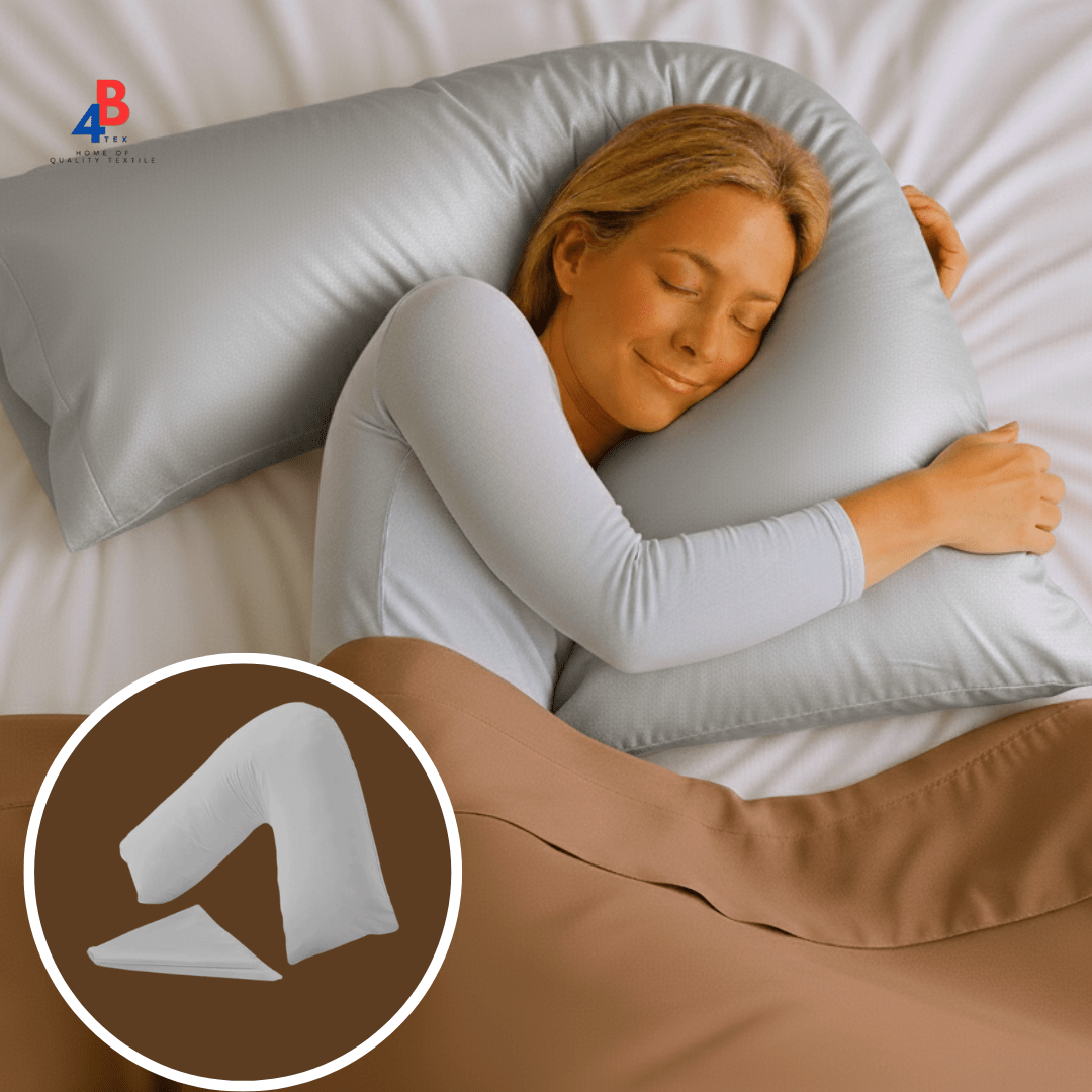 4B V-Shape Pillow - V-Shaped Support Pillow with Pillowcase – Soft & Durable Cushion for Neck, Back, Maternity & Post-Surgery Comfort