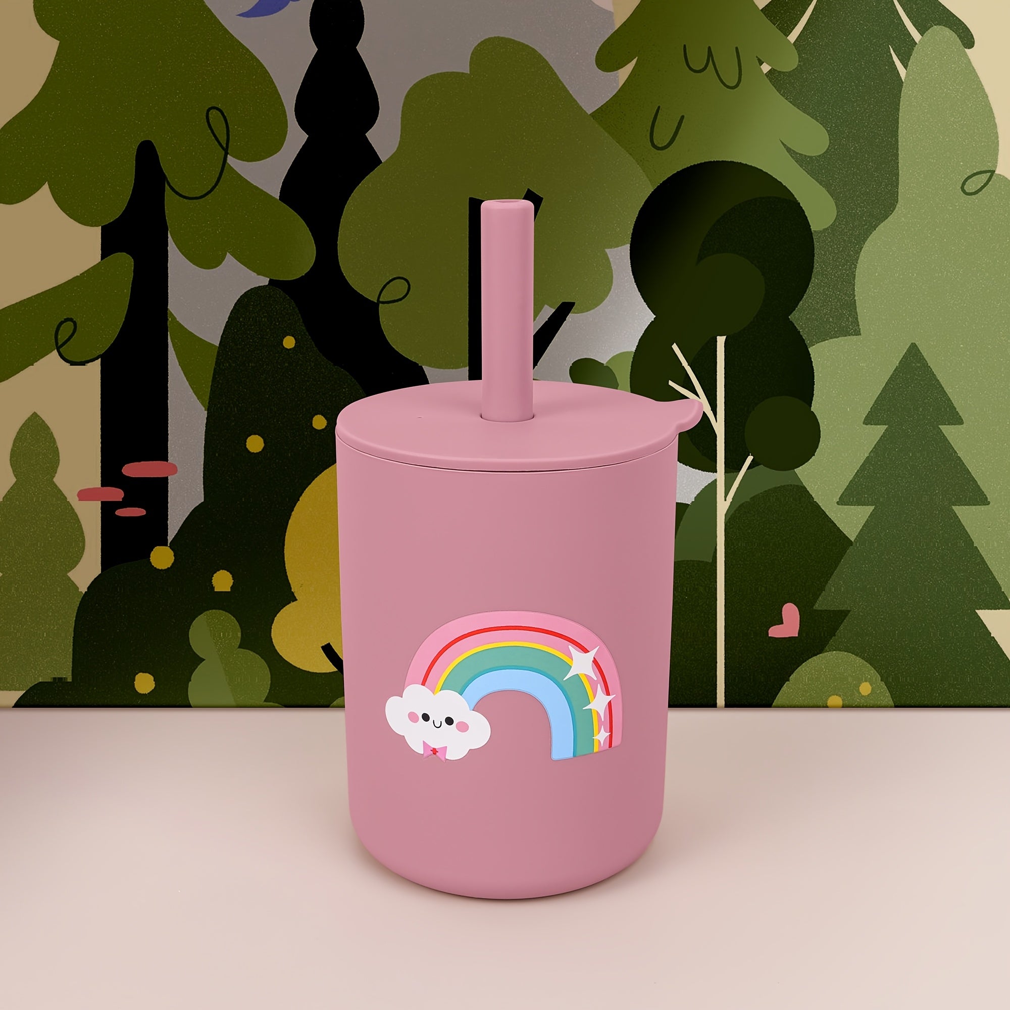 TYRY.HU 6oz Mini Water Cup for Kids - Portable, Unbreakable Silicone Training Cup with Straw & Lid, Food Grade, Ideal for Toddlers & Beginners, Perfect for Thanksgiving & Christmas Gifts, Water Cup For Kids