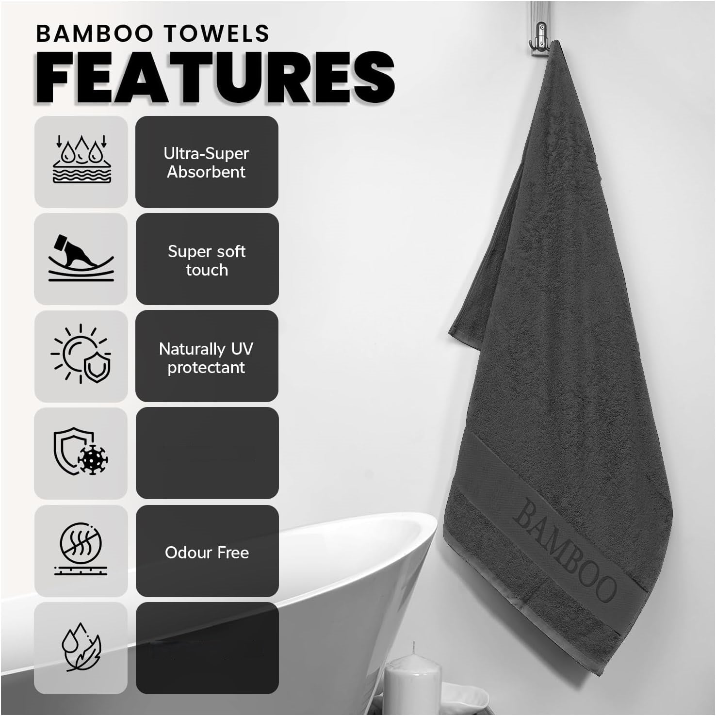Multi-Purpose Ultra Soft & Highly Absorbent Towels for Bathroom, Gym, Kitchen, Face, Hands OR