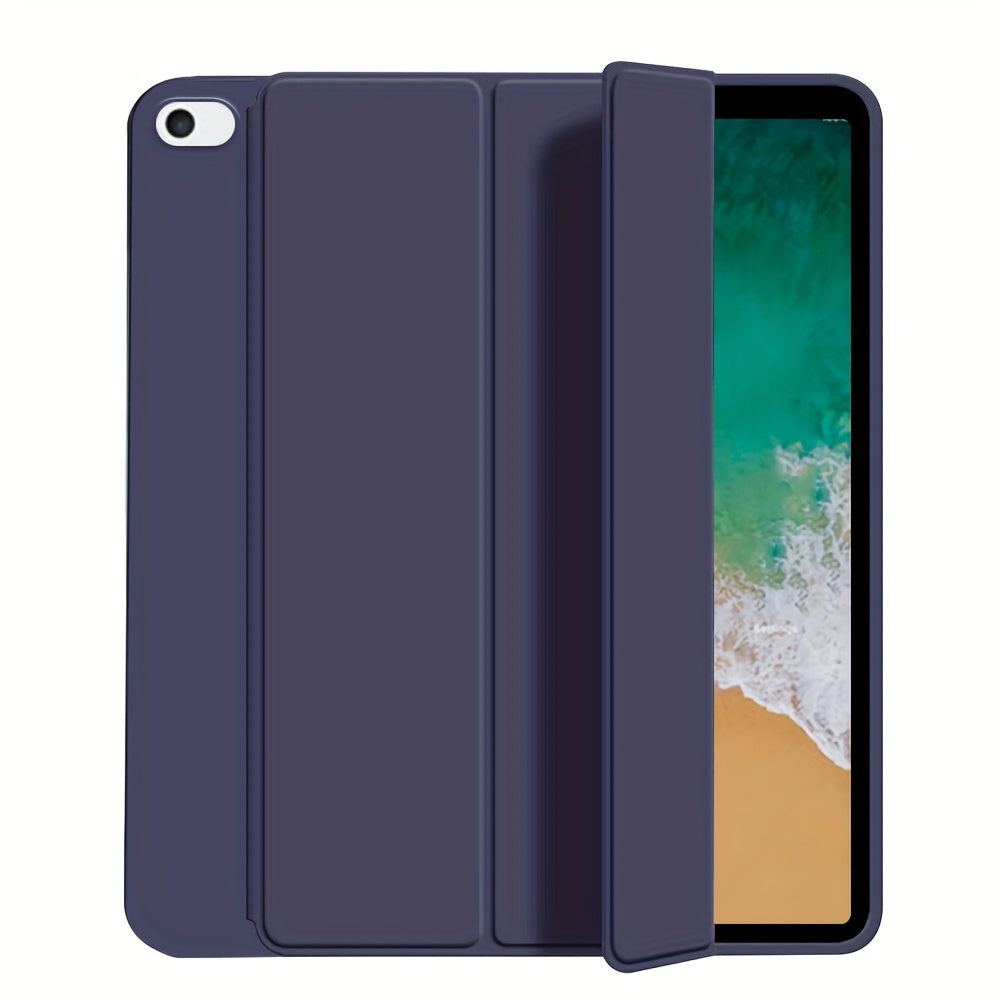 For iPad 11th Gen/10th/9th/8th/7th/6th/5th/ Air 1/2/3/Pro 9.7/10.5 Slim Tri-Fold Stand Case with Pencil Holder - Auto Sleep/Wake, Adjustable Stand, Lightweight Soft TPU Cover, Modern Travel Case For A16, Auto Sleep/wake Featu