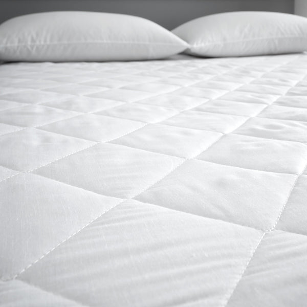 Quilted Mattress Protector White | Deep Fitted Mattress Cover with Elastic Corners | Soft Quilted Mattress Protector for Single, Double, King & Super King | Extra Deep Fitted Sheet Style Mattress Protector with Padding | Brea