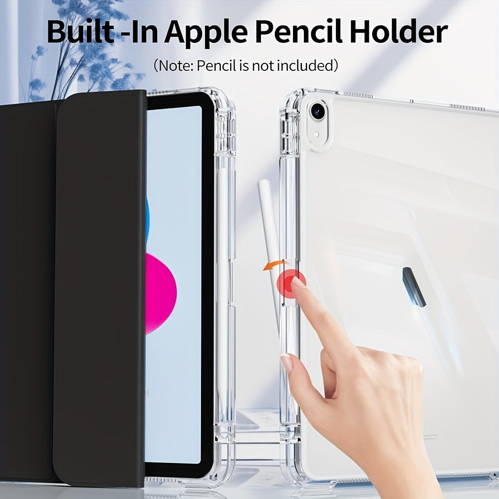 for iPad (A16) 27.94cm 2025 Smart Case with Pencil Holder - Auto Sleep/Wake, Lightweight Acrylic Hybrid Shell, Non-Slip, Scratch , with Inner Pocket and Stylish Design for Latest for iPad Models, Durable for iPad