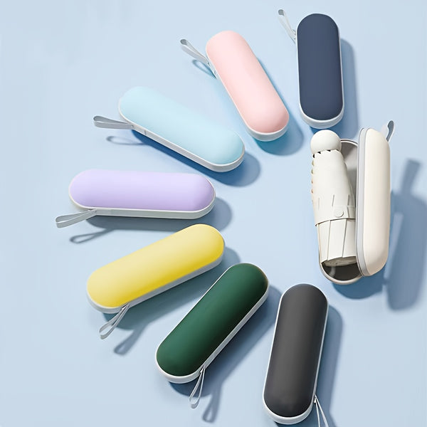 Six-Rib Capsule Pocket Umbrella – Compact, Portable, Lightweight Mini Umbrella for Men, Women & Kids, Windproof and Easy to Carry