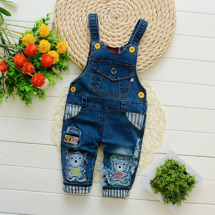 IENENS Toddler Baby Boys Long Pants Denim Overalls Dungarees: Kids Baby Boys Jeans Overalls Clothes Outfits Dresses Trousers