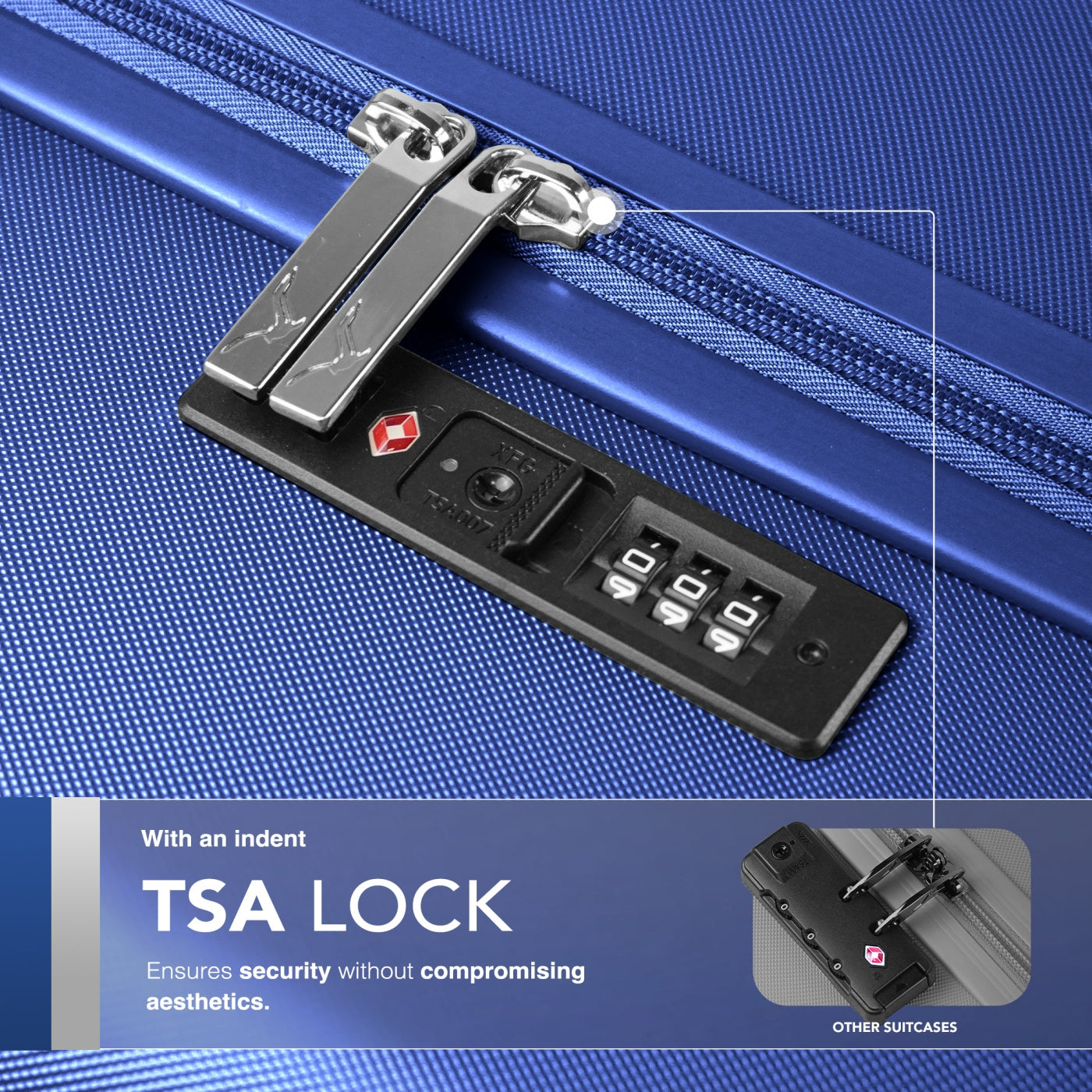 LUGG 65 x 25 x 44cm Vacay Suitcase ABS Luggage with TSA Indent Lock, Aluminium Trolley Handle, 360° Spinner Wheels, Water-Resistant & Durable Material - Airline Compatible (24inch)