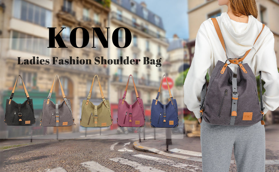 Women's Convertible 3-in-1 Backpack - Anti-Theft Canvas Shoulder Bag & Crossbody Rucksack for Travel, College & Daypack