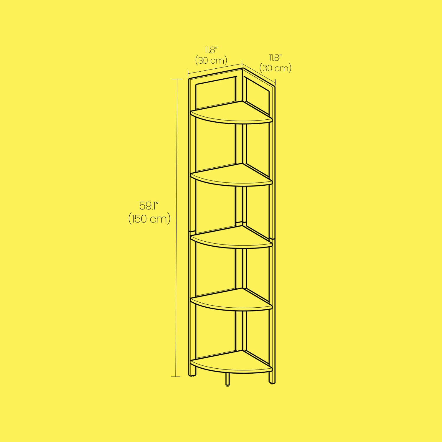 5-Tier Corner Bookcase – Industrial Style Plant Rack & Storage Unit for Living Room, Bedroom