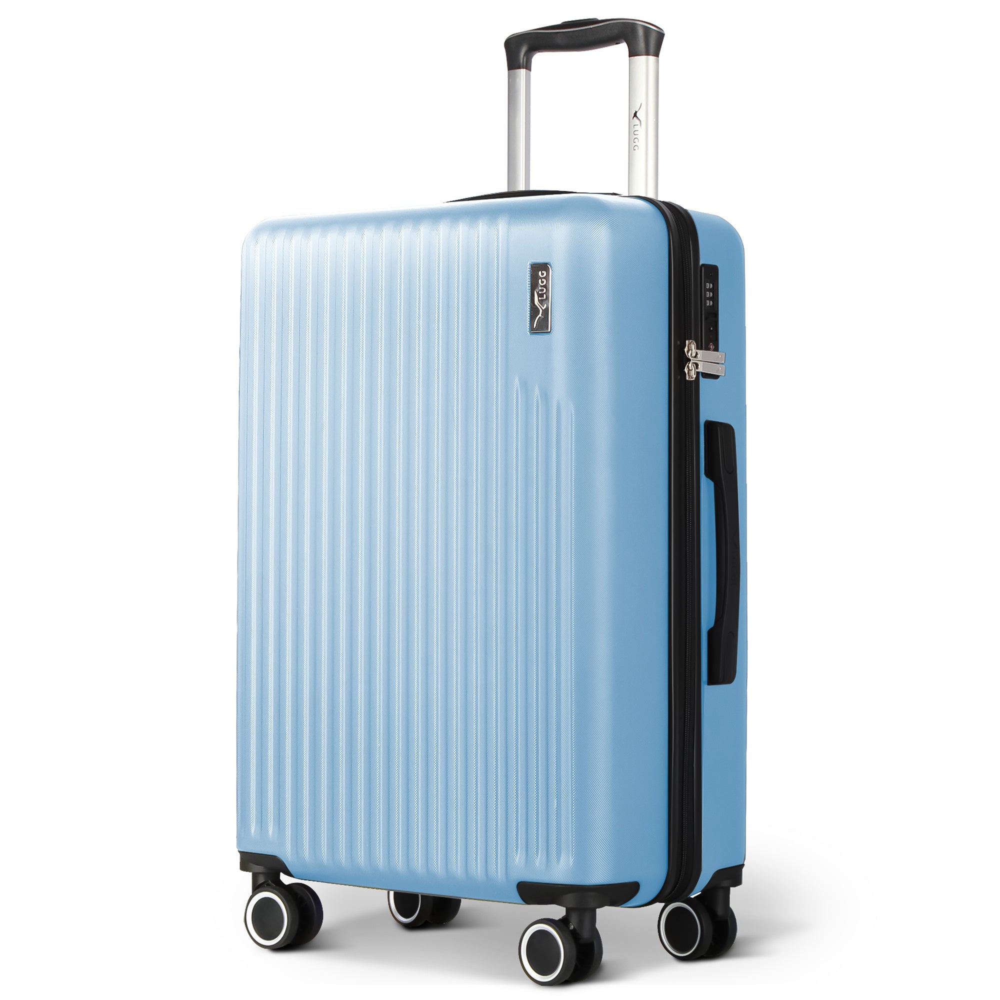 LUGG 65 x 25 x 44cm Vacay Suitcase ABS Luggage with TSA Indent Lock, Aluminium Trolley Handle, 360° Spinner Wheels, Water-Resistant & Durable Material - Airline Compatible (24inch)