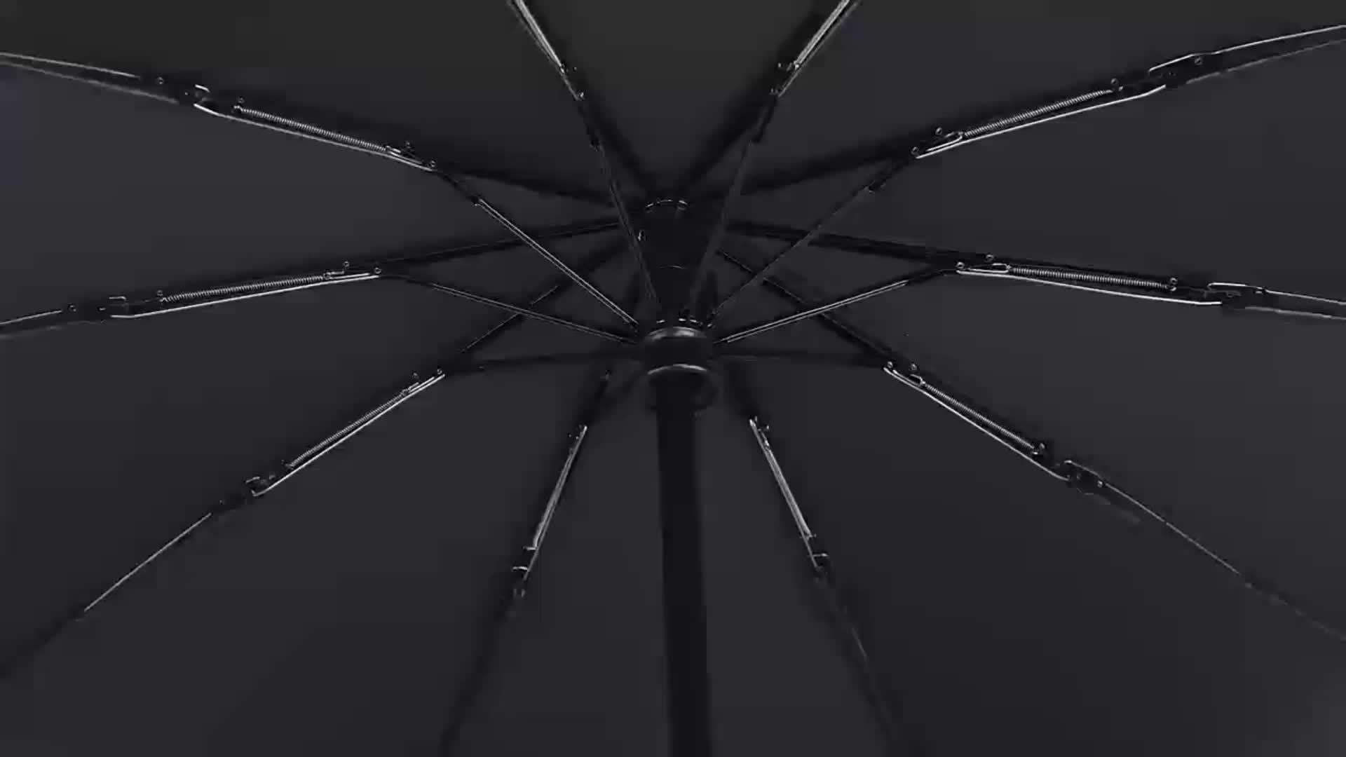 Windproof Automatic Oversized Folding Umbrella – 10-Rib Strong Frame, Sun Protection, Professional Unisex Business & Golf Umbrella