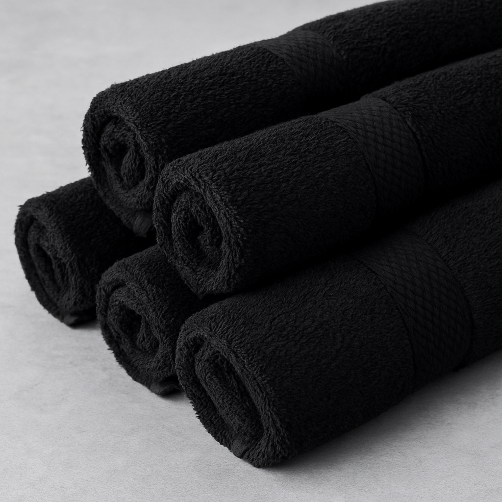 8Pack Towel Set Includes 4 Face Towels, 2 Hand Towels, and 2 Bath Towels 100% Cotton Super Soft Highly Absorbent & Durable Ideal for Bathroom Hotel Spa Gym Beach or Home Use Grey & Black