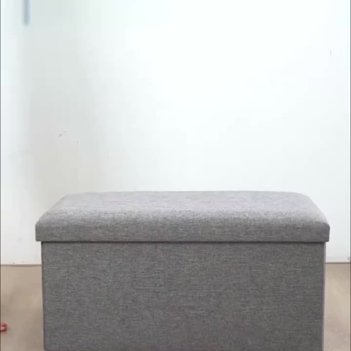 Stylish Folding Ottoman Bench - Multi-Use Storage with Lid, Great for Shoes and Accessories