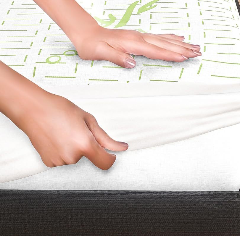 4B Bamboo Mattress Protector – Extend the Life of Your Mattress with a Durable, Reliable, and Stylish Bed Cover – Smooth, Neat Fit Ensures a Sleek Look – Fade-Resistant and Easy to Care For – Ideal for Homes, Guest Sp