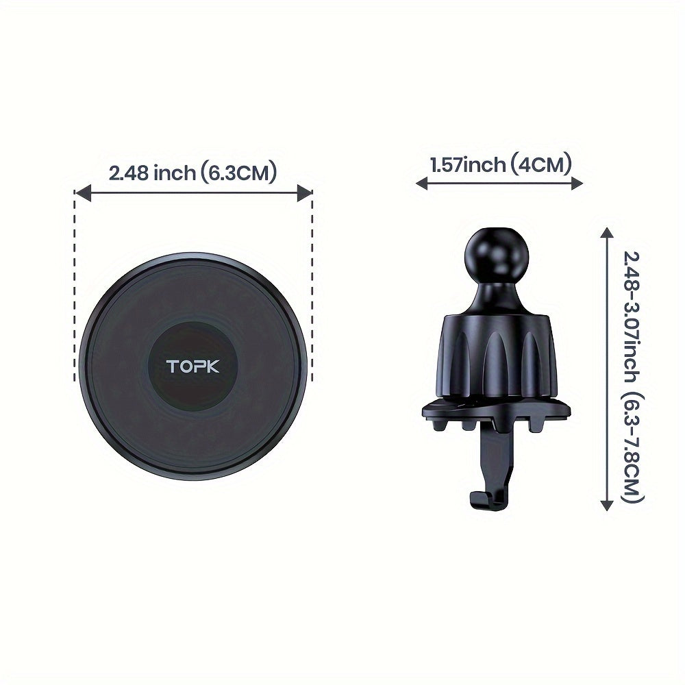 Magnetic Car Phone Holder with Powerful Magnetism - Heavy-Duty ABS Construction, Single-Hand Operation, Compatible with Magsafe, Air Conditioner Outlet